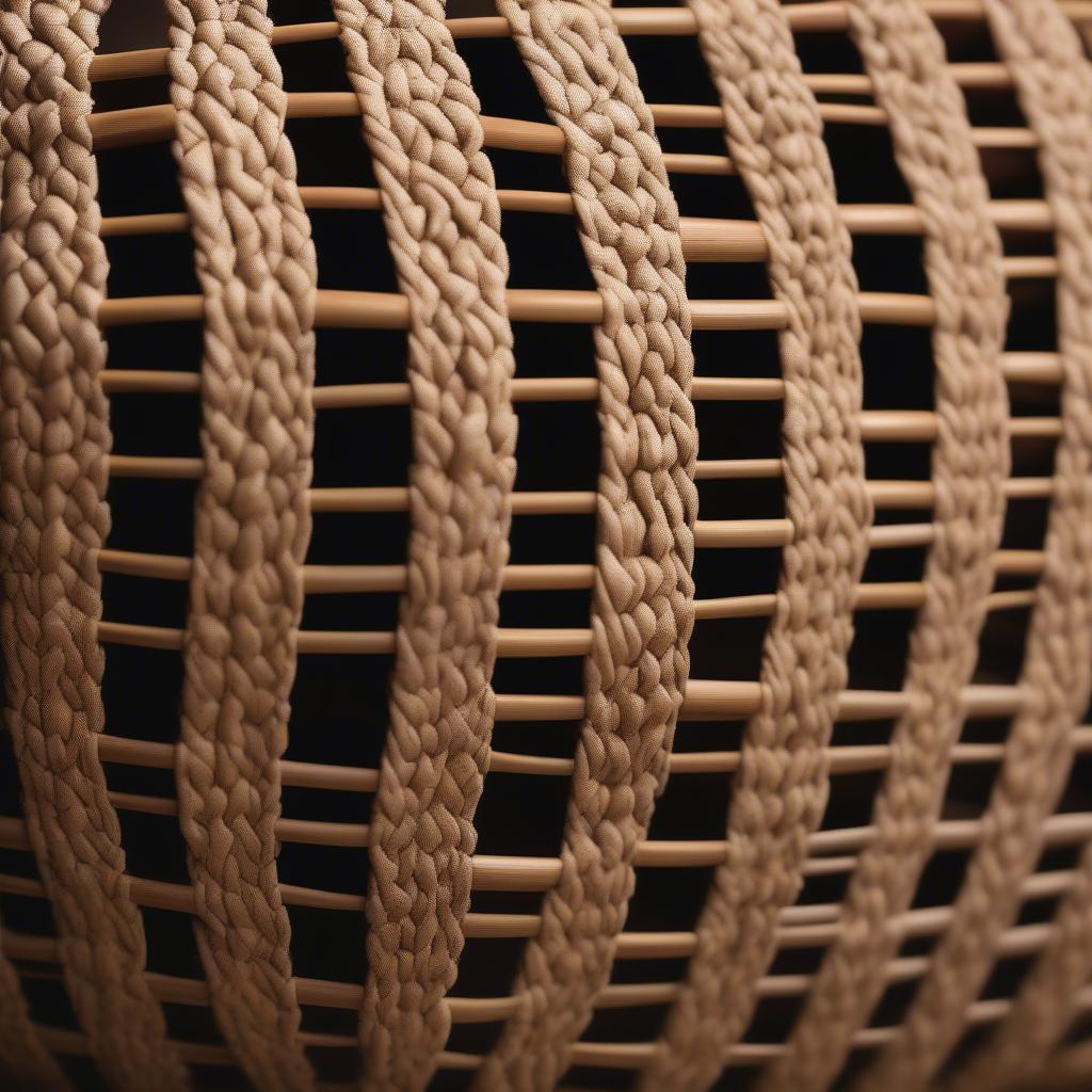 Close-up of intricate Native American basket weave texture showcasing the detailed craftsmanship and unique patterns.