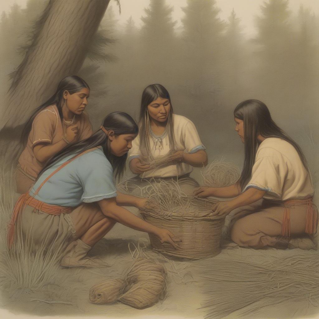 Native American Basket Weaving Material Gathering