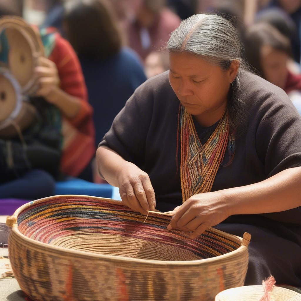 Native American Basket Weaving Demonstration in New York