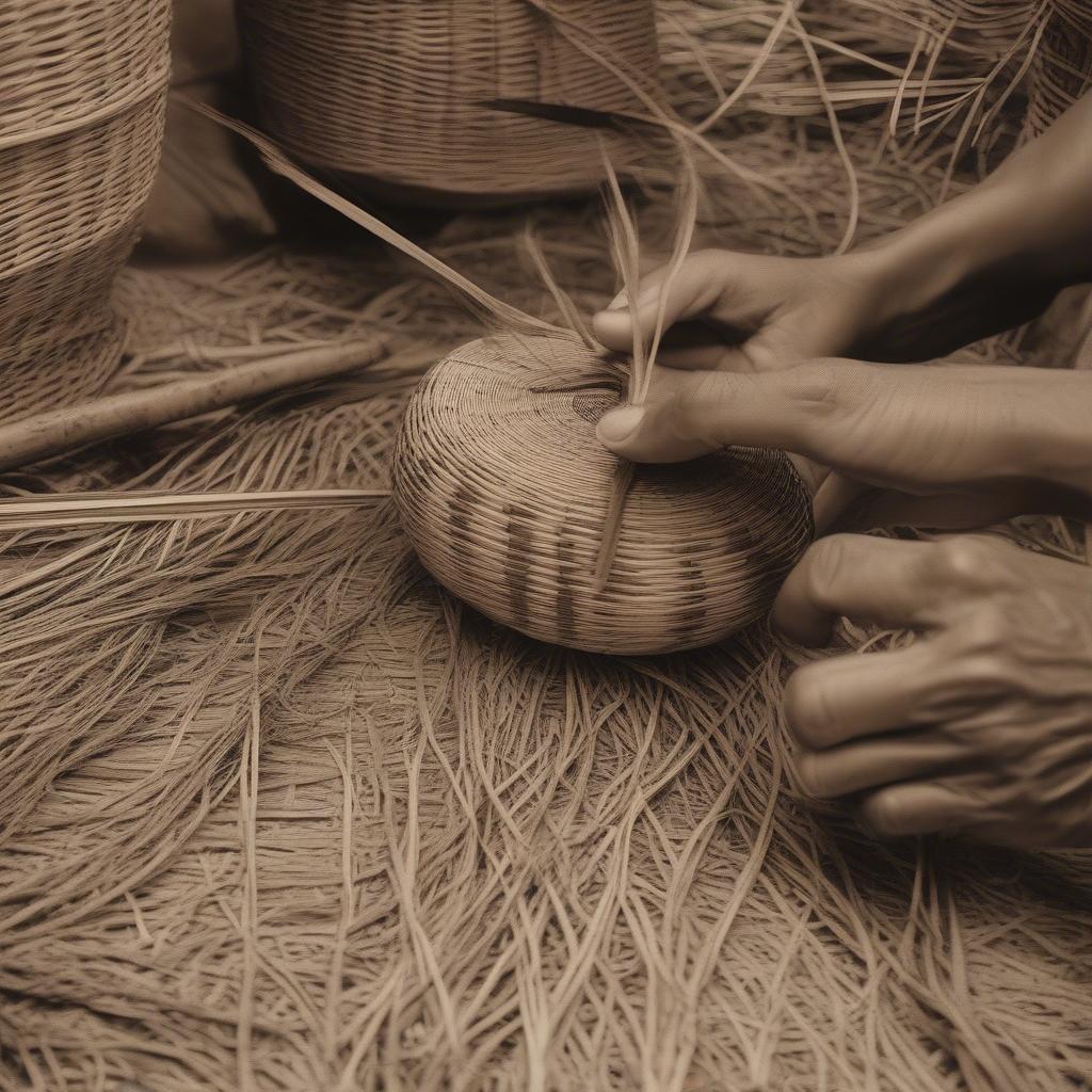 Native American Basket Weaving Process