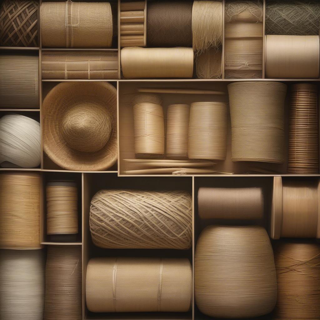 Variety of Natural Basket Weaving Materials