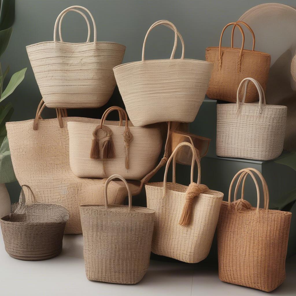 Natural Fiber Basket Weave Tote Bags Showcase