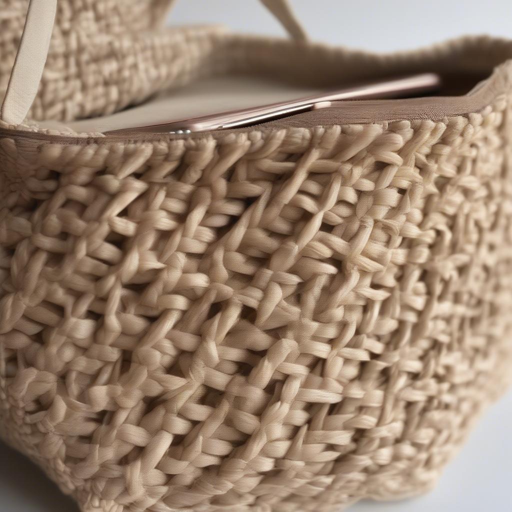 Natural Fiber Weave Clutch Bag Close Up