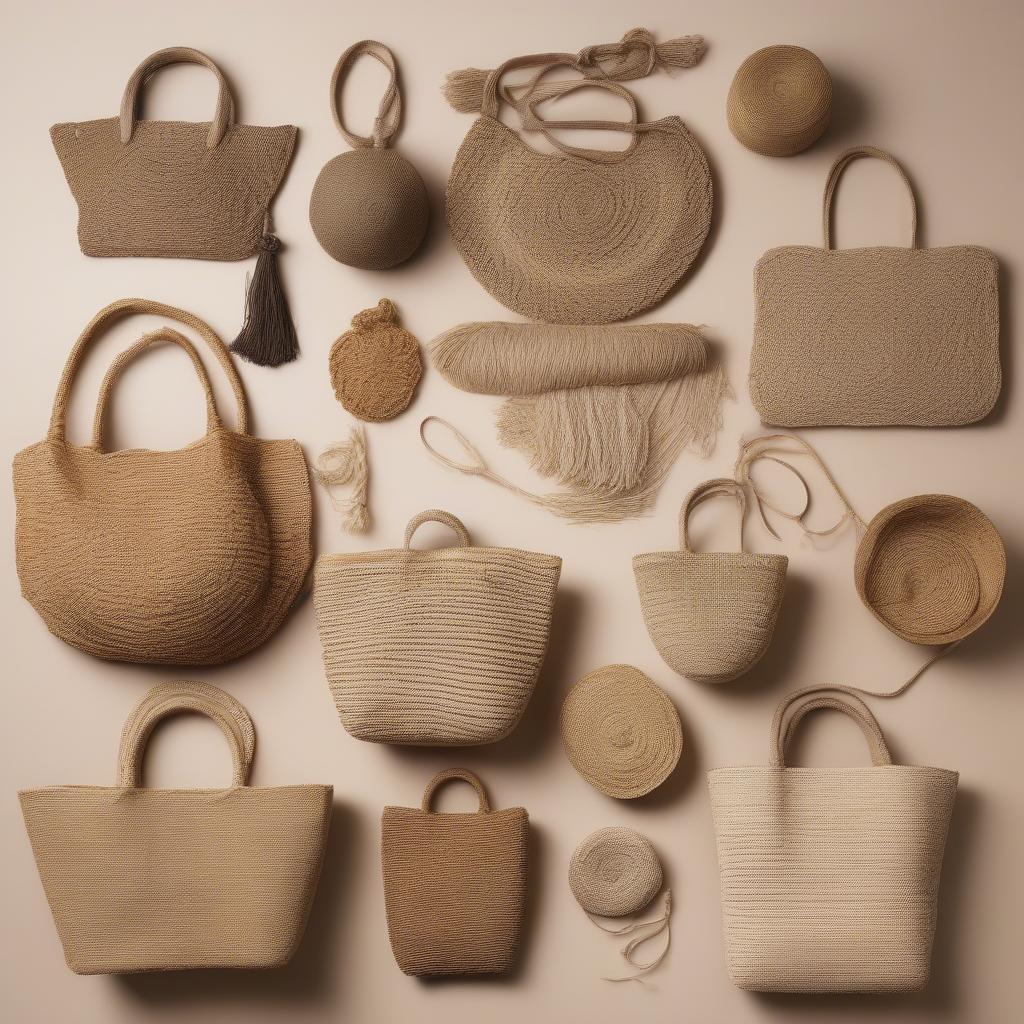 Various Natural Fiber Woven Bags