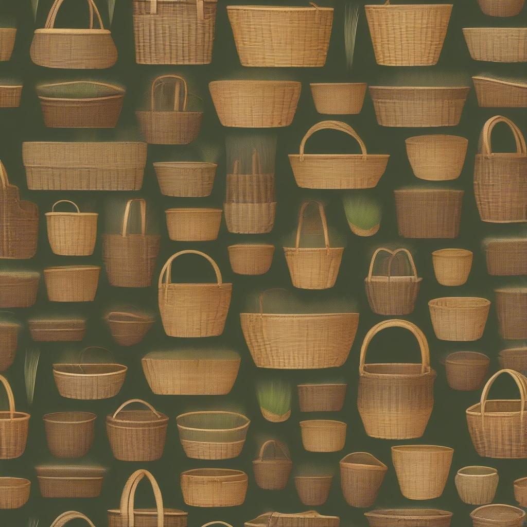 Variety of Natural Grass Weave Baskets