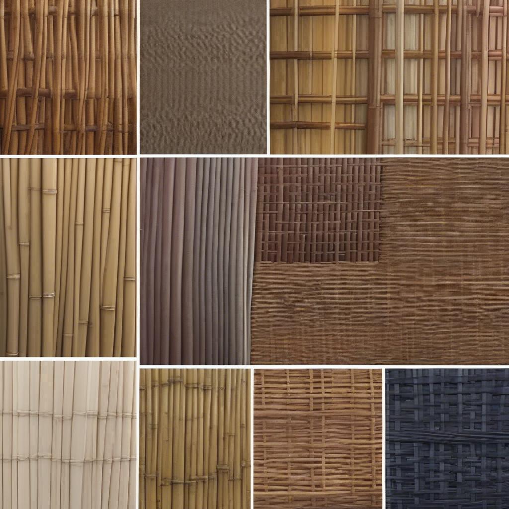 Close-up shots of wicker, rattan, and bamboo, highlighting their textures and natural beauty.