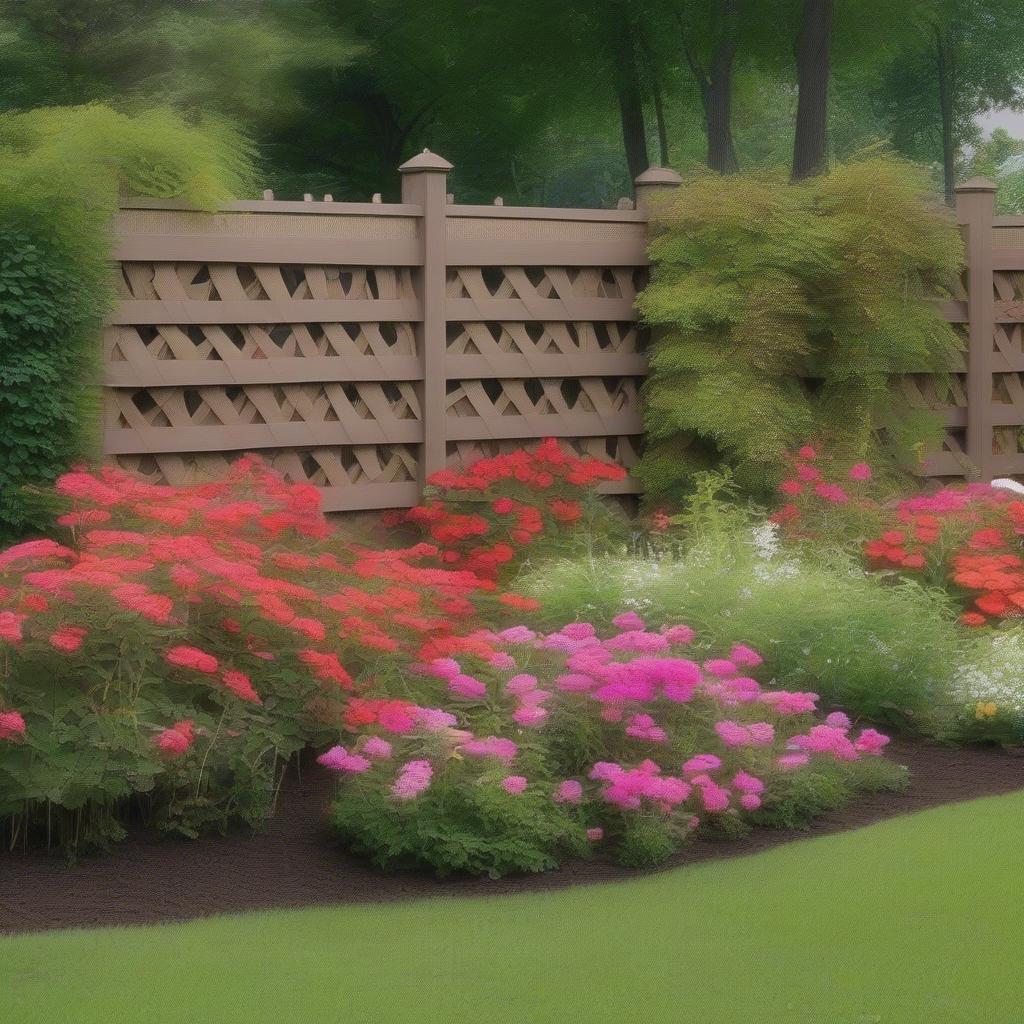 Nature's composite basket weave fence used as a garden border