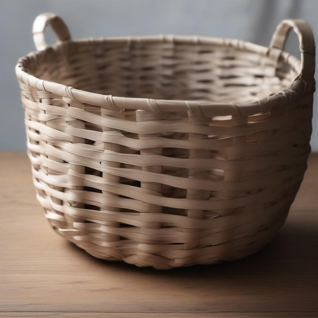 Woven Newspaper Basket with Handle