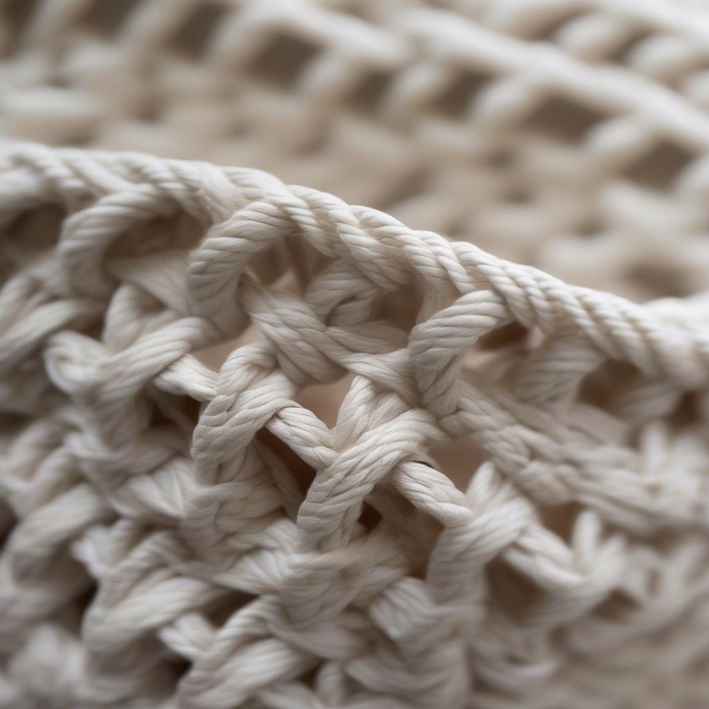 Close-up of a nodini woven crossbody bag showing the intricate knot details