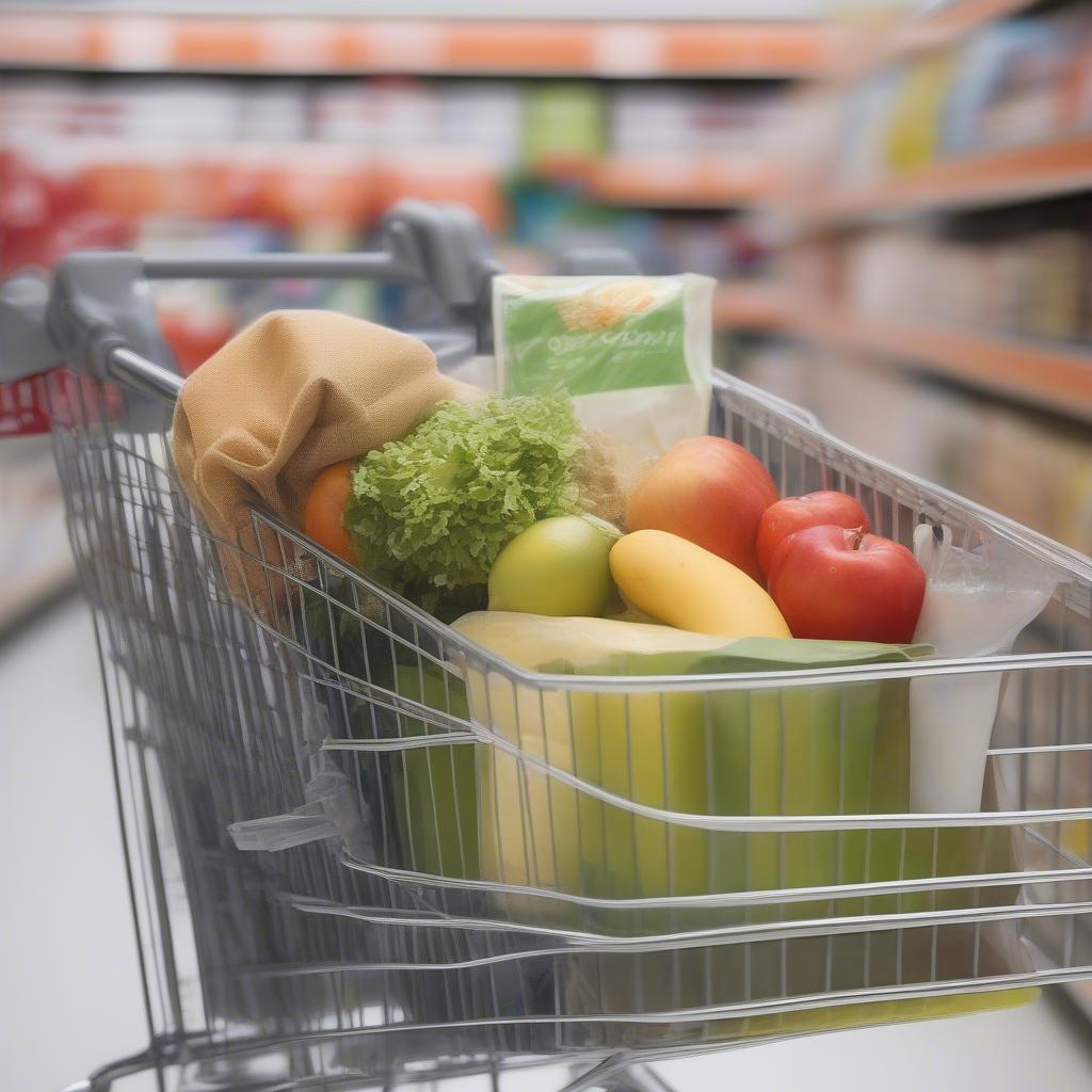 Non-Woven Bag Attached to Shopping Cart