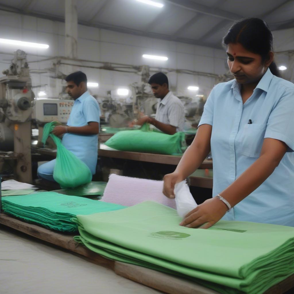 Sustainable practices in a non-woven bag factory in Patna