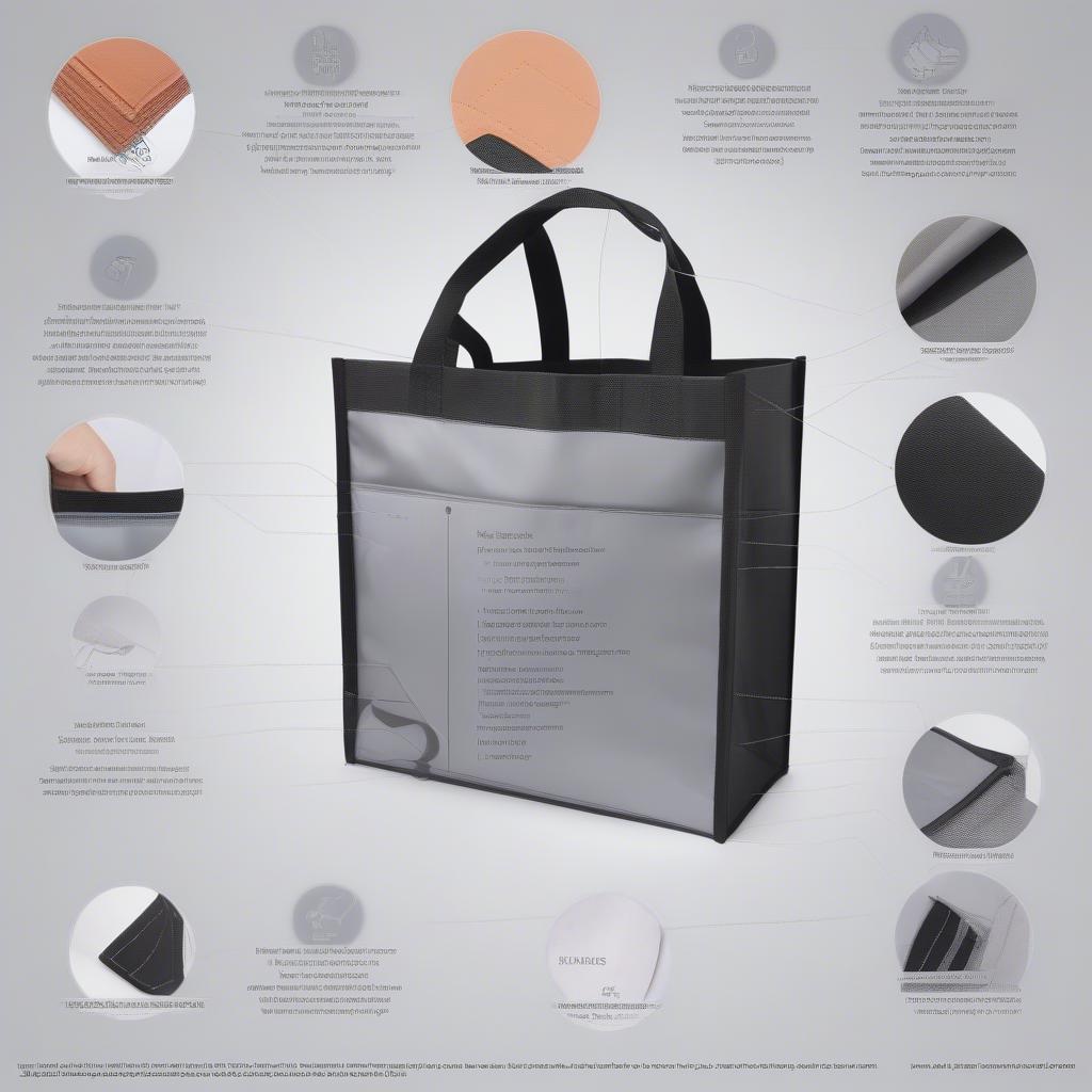 Illustrative features of a non-woven bag.