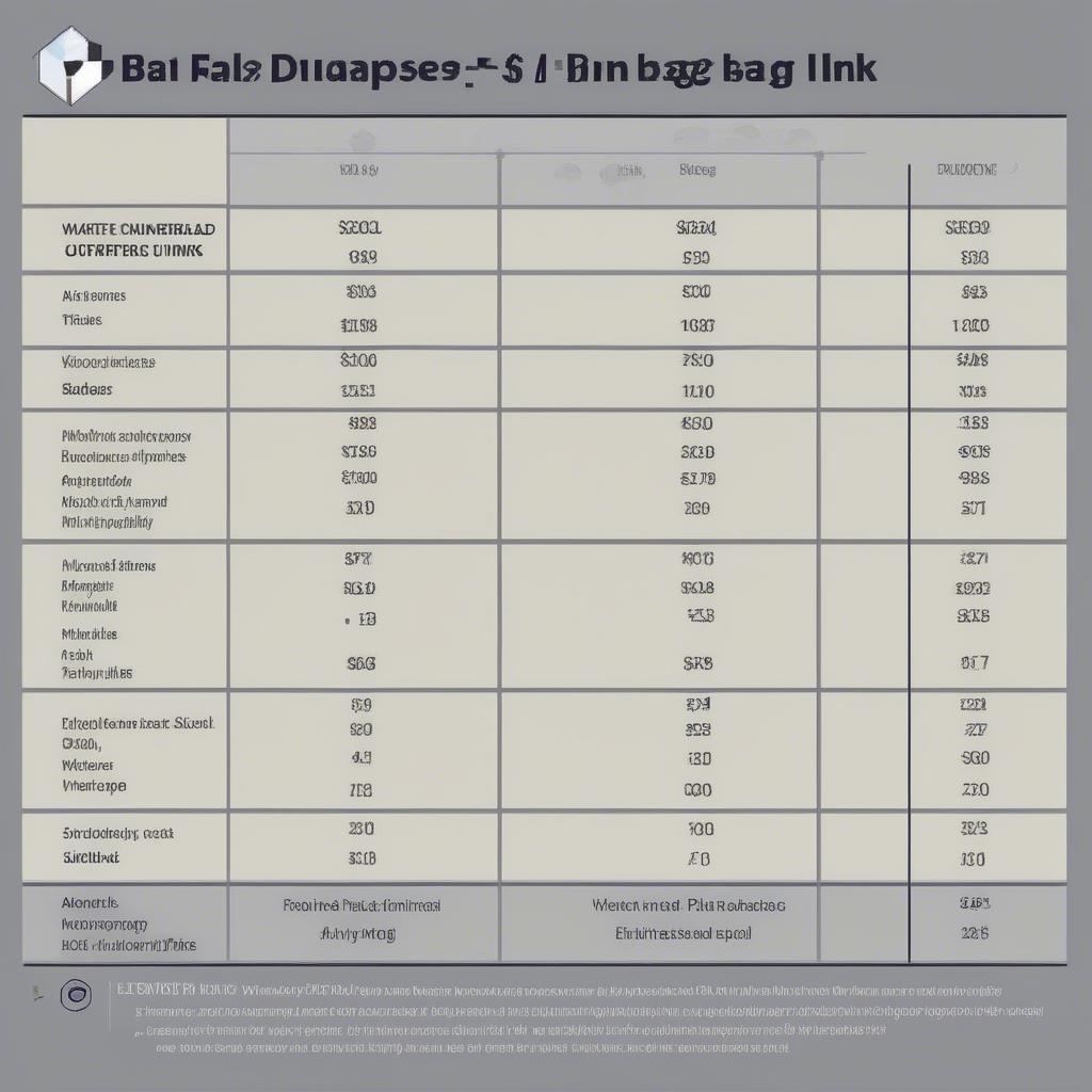 Cost comparison table of different non-woven bag ink types.