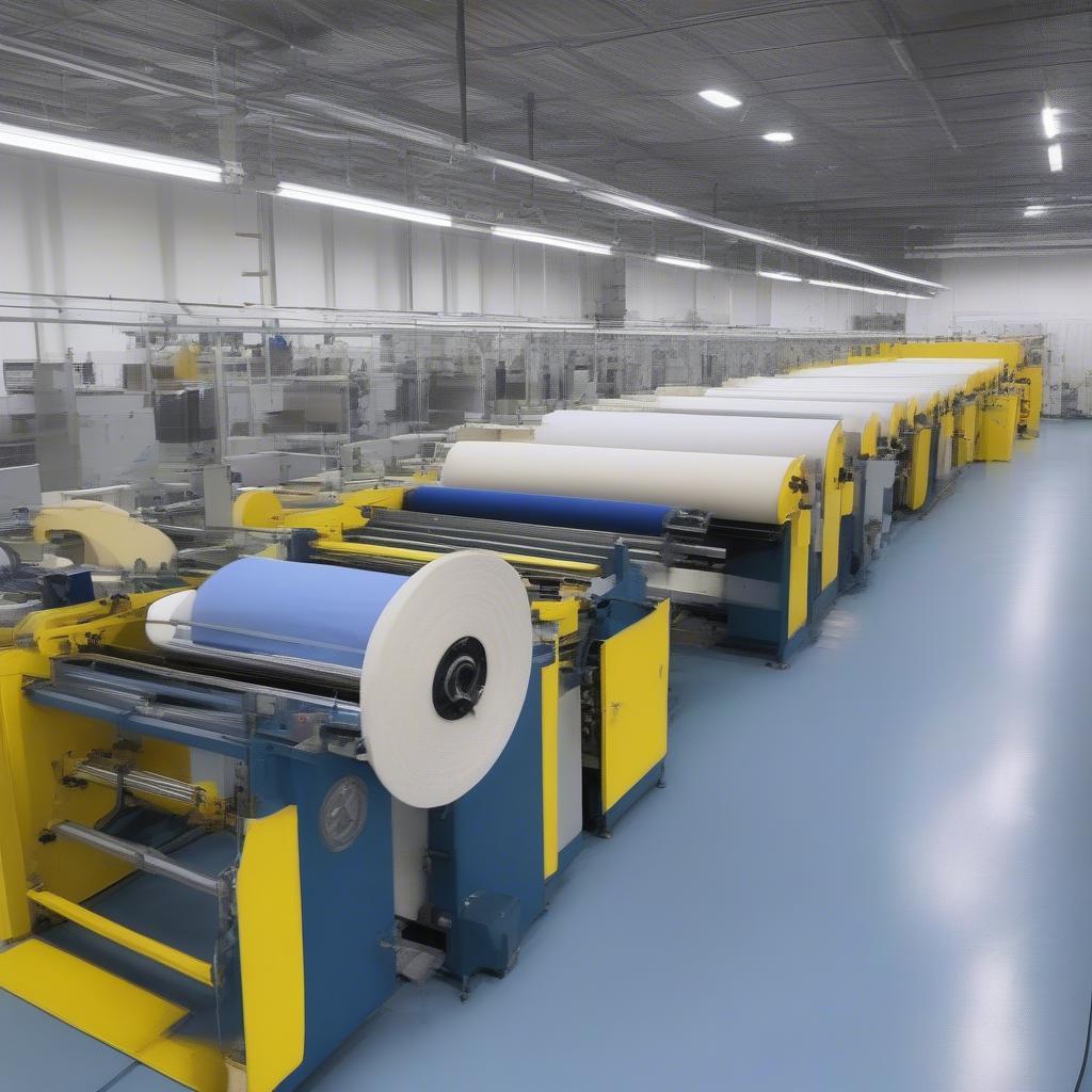 The manufacturing process of non-woven bags involving cutting, sewing, and printing.