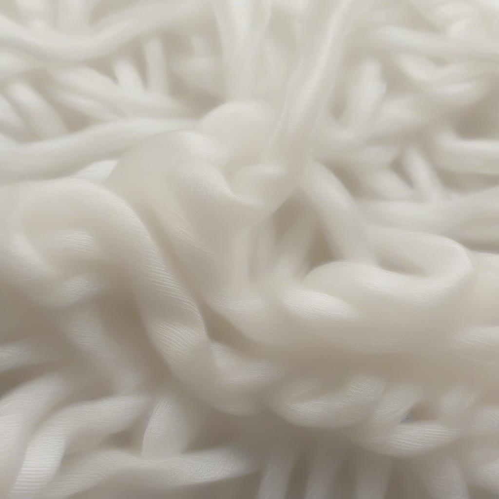 Close-up view of the fibrous structure of a non-woven polypropylene bag