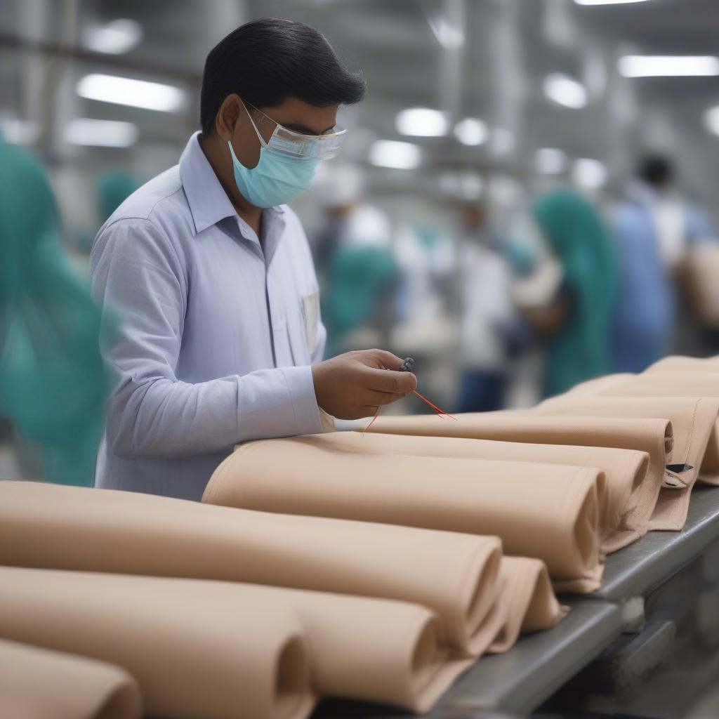 Quality control process for non-woven bags in a Kanpur factory.