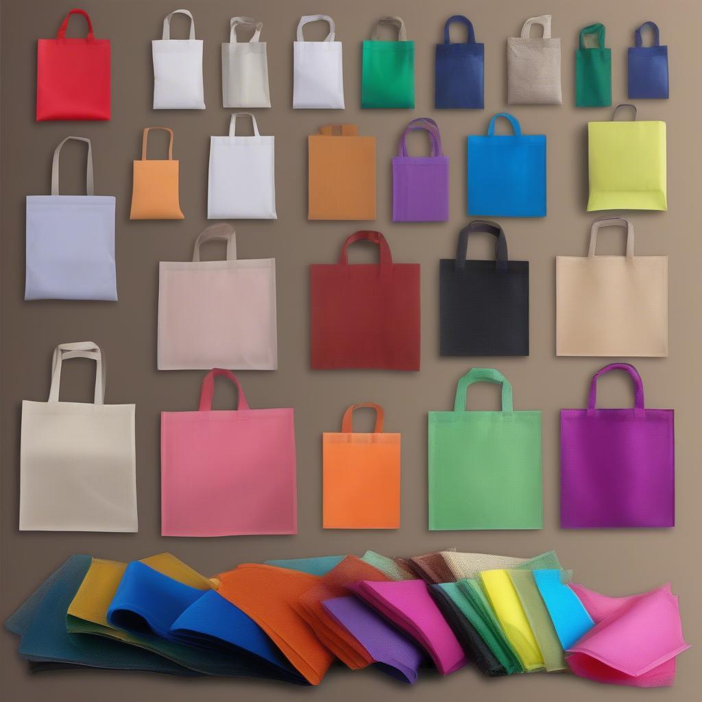 Samples of non-woven bags from various manufacturers in Ahmedabad