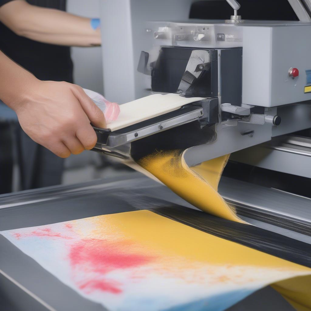 Non Woven Bag Screen Printing Process in Action