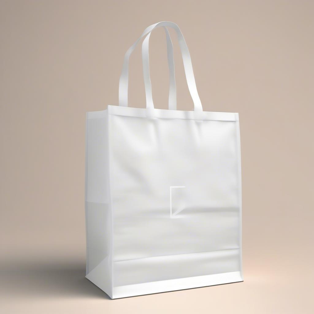 White Non Woven Bag Mockup - Front View