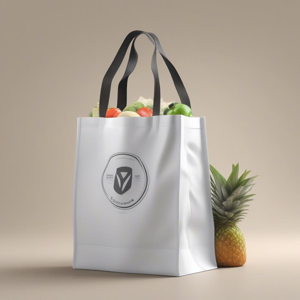 White Non Woven Bag Mockup in Real-Life Setting