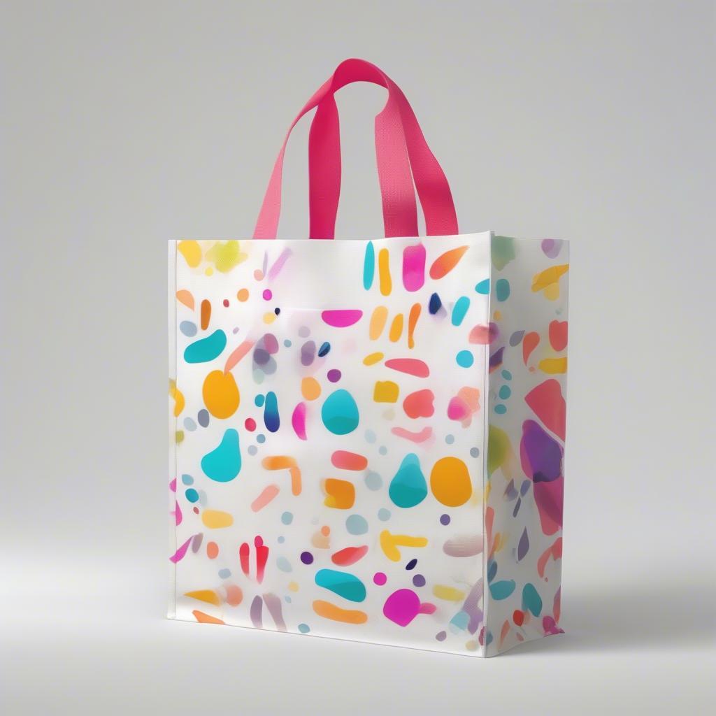 White Non Woven Bag Mockup with Vibrant Design