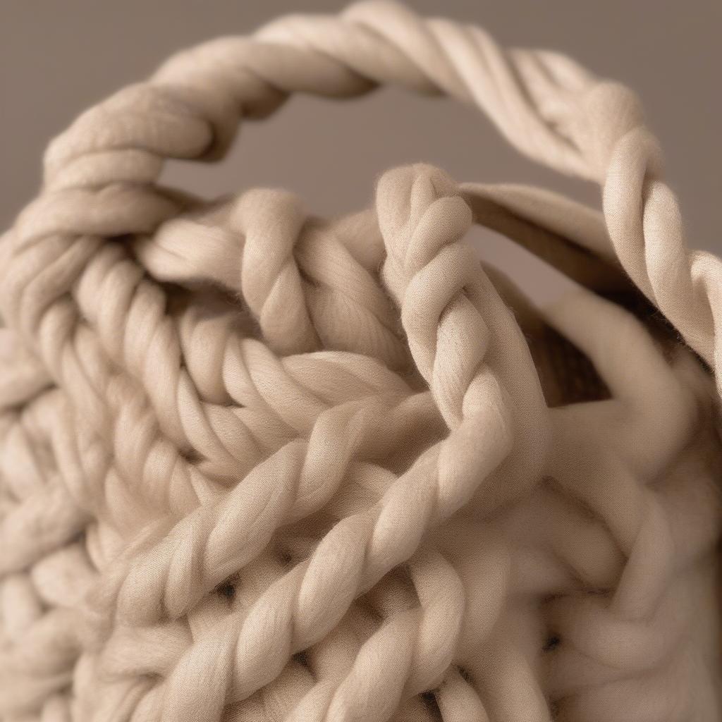 Close-up of a non-woven bag with rope handle