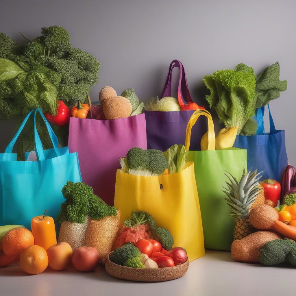 Non-woven bags used for grocery shopping