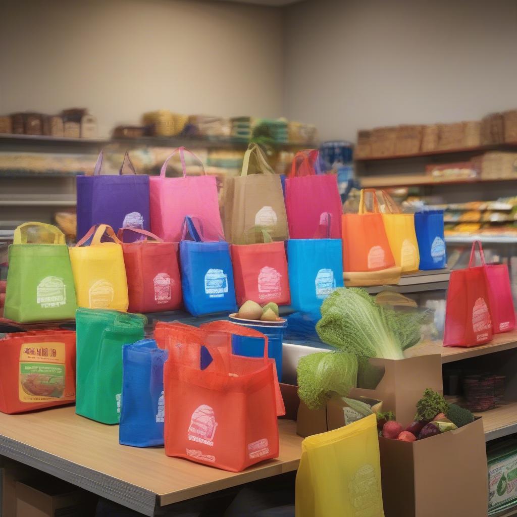 Non-woven bags used for grocery shopping