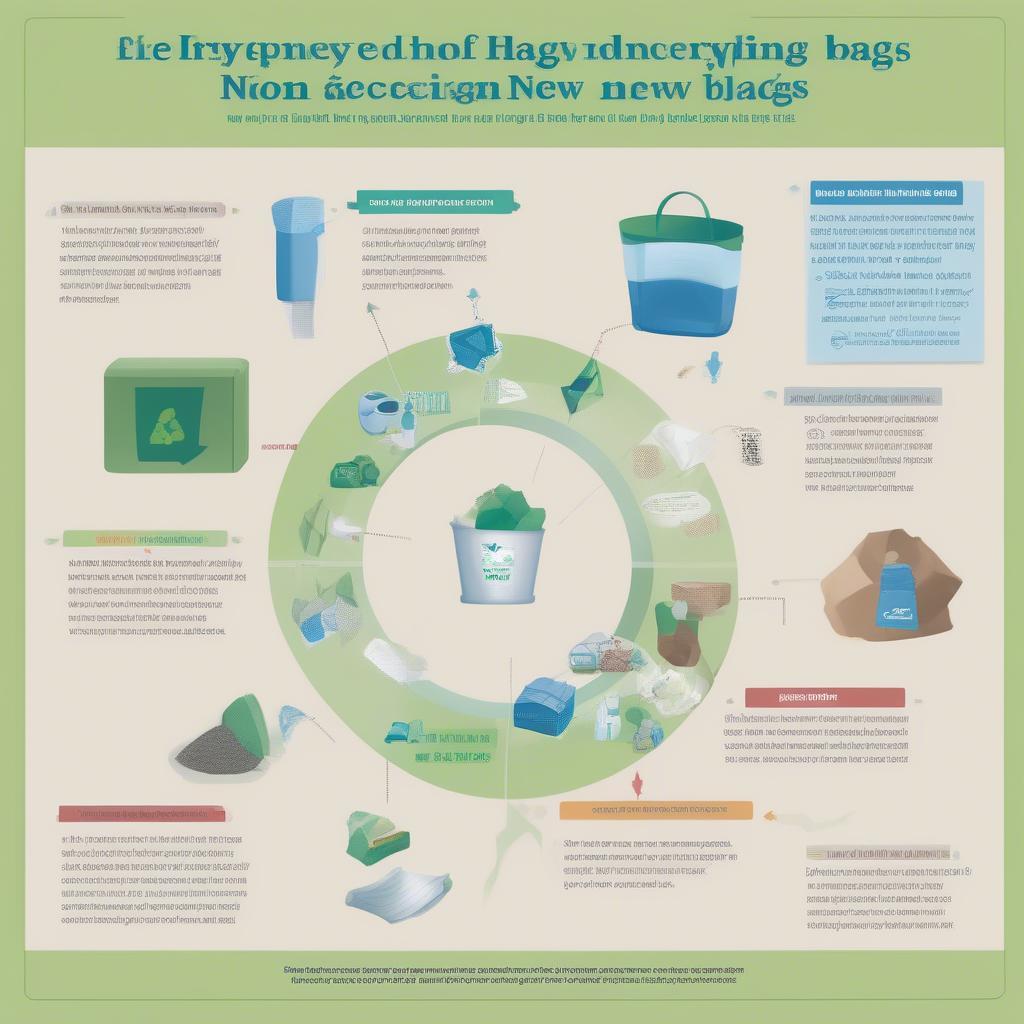 Diagram illustrating the recycling process of non-woven bags.