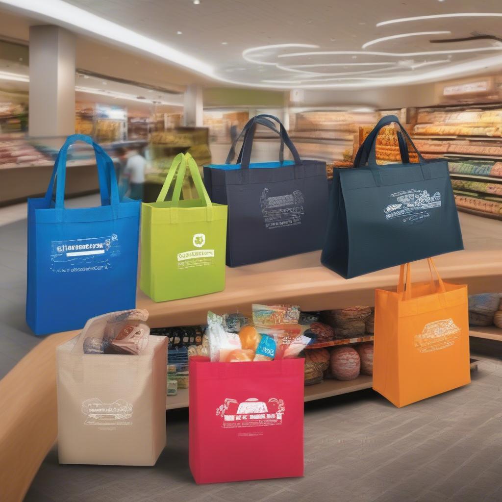 Non-woven bags used for shopping, groceries, and promotional events