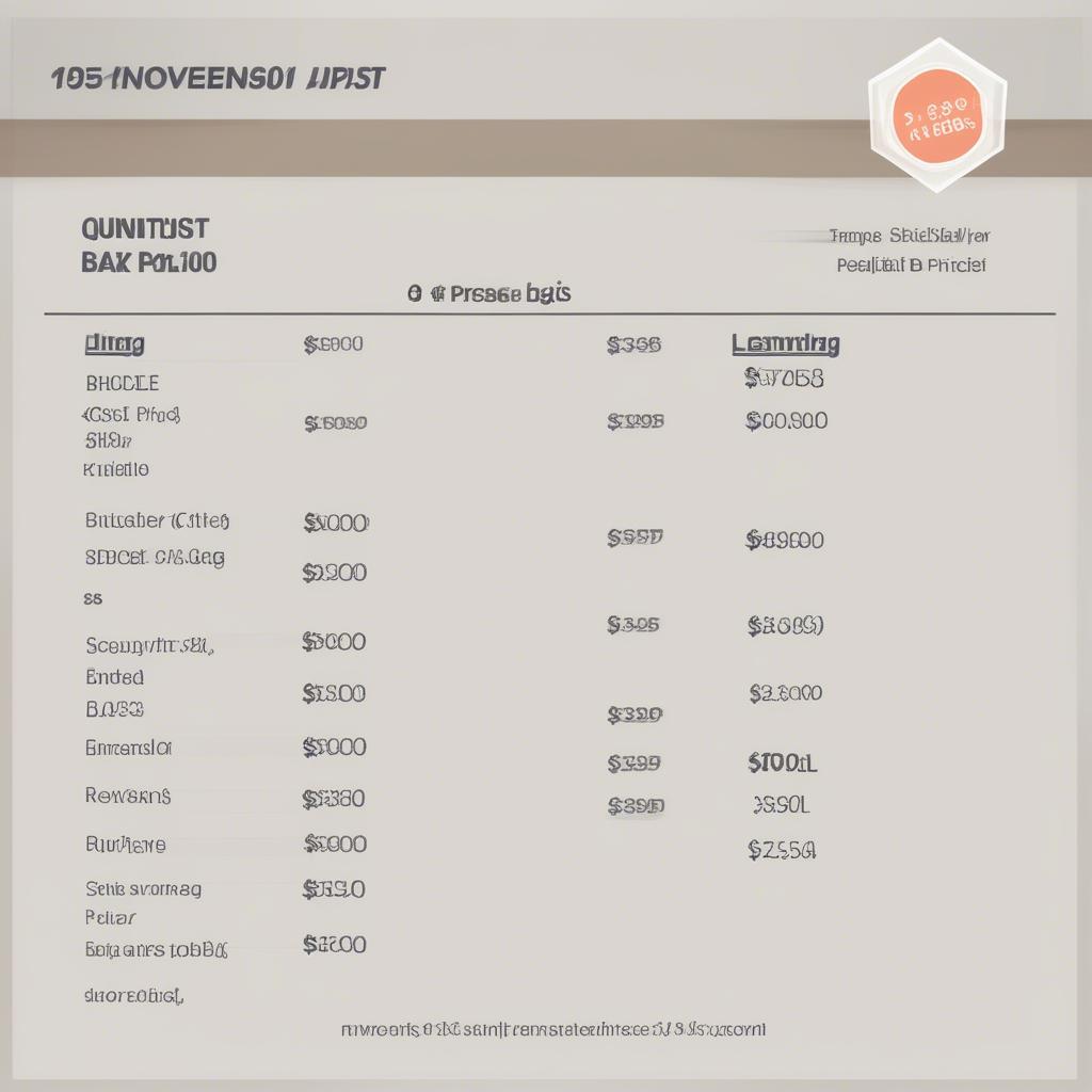 Example of a Non-Woven Box Bag Pricelist