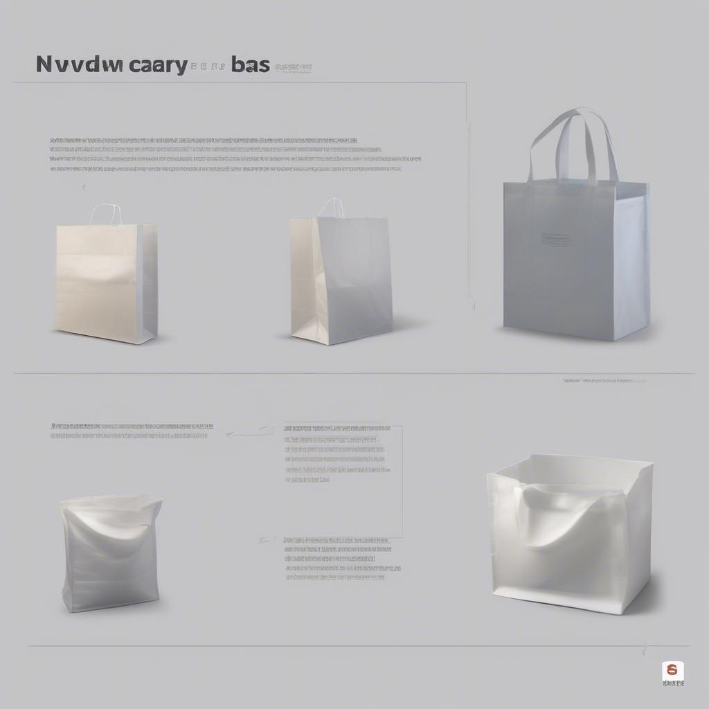 Non Woven Carry Bag Manufacturing Process: A step-by-step illustration of the non-woven fabric production, from raw materials to finished bags, showcasing cutting, stitching, and printing processes.