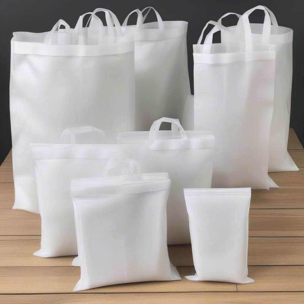 Set of 10 White A3 Non-Woven Degradable Bags