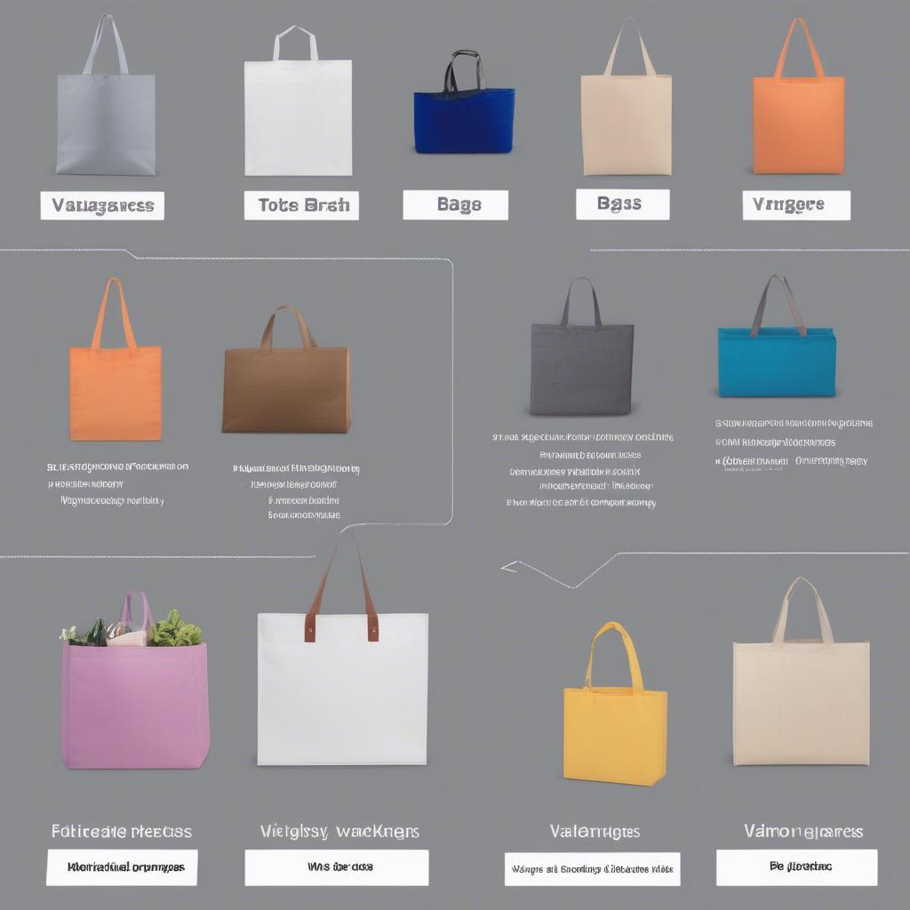 Comparison of different non-woven bag types and their average price ranges