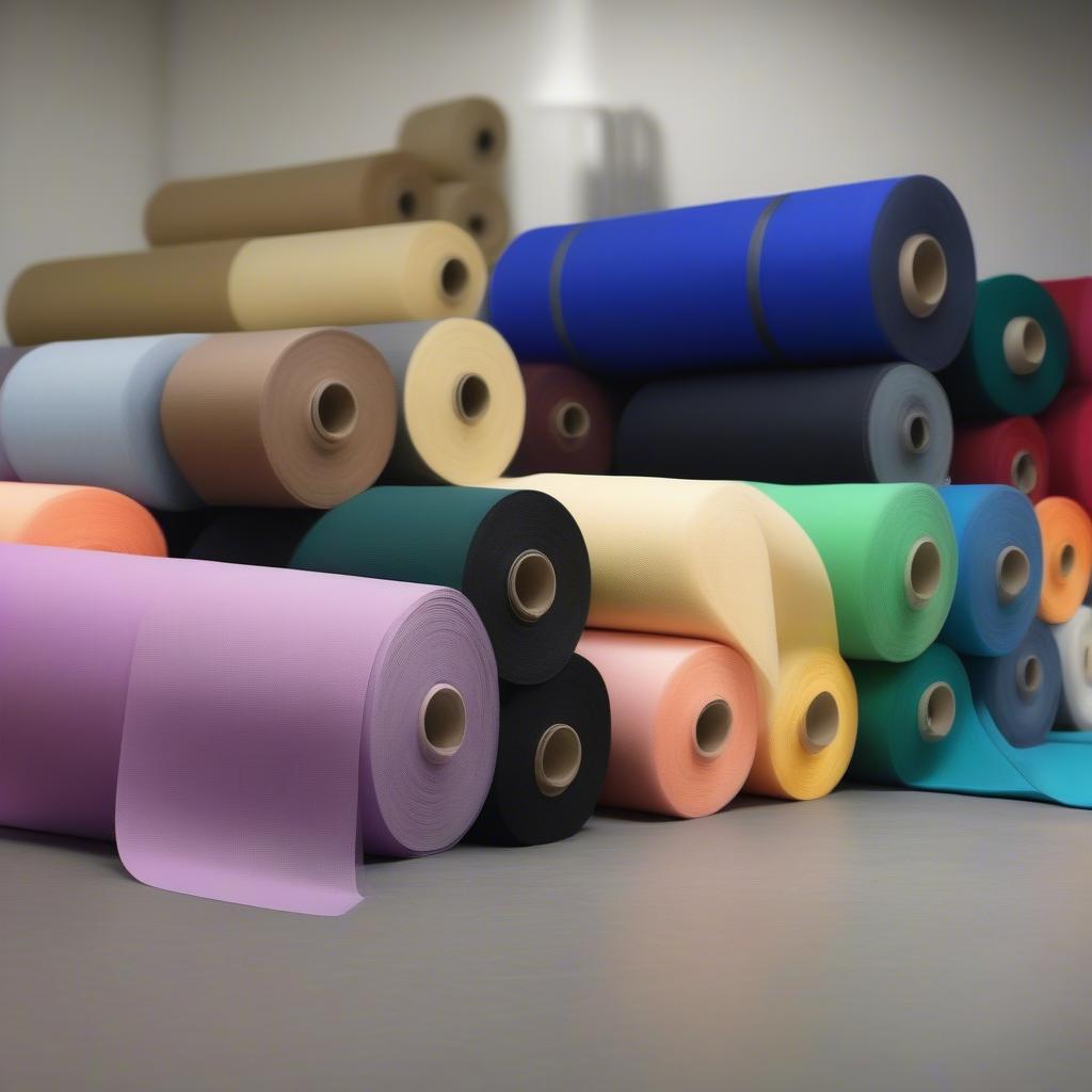 Rolls of Non-Woven Fabric in Various Colors