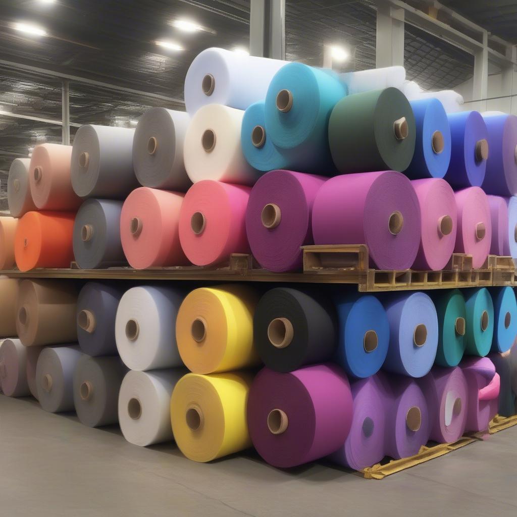 Rolls of Non-Woven Fabric in Various Colors