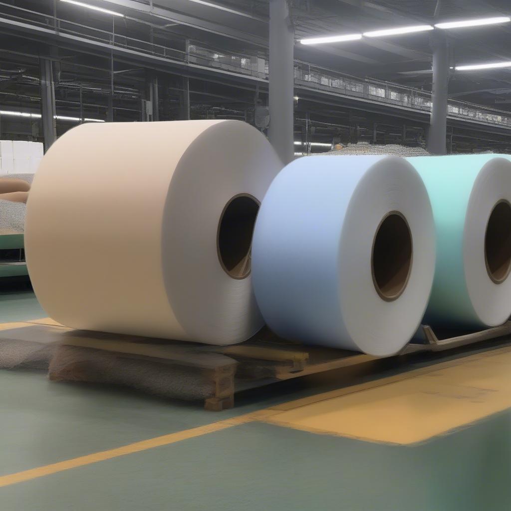 Rolls of Non-Woven Fabric in Various Colors