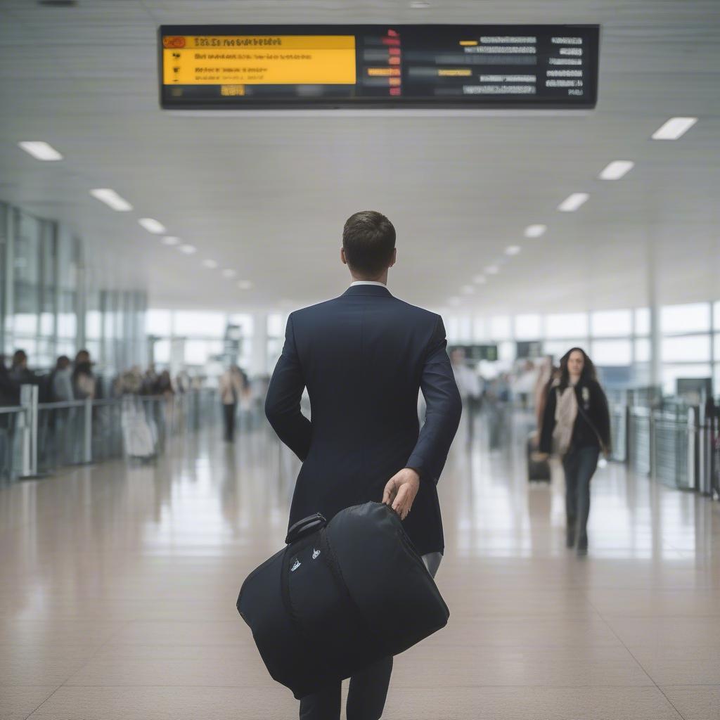 Non-woven garment bag being used for travel