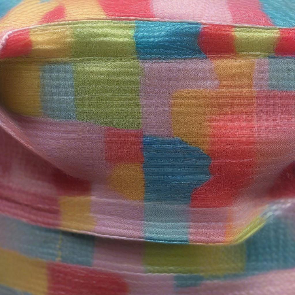 Close-up of a non-woven PVC sewing bag showing texture and stitching