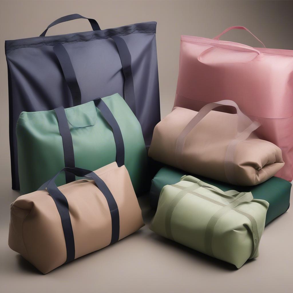 Different sizes and colors of non-woven PVC sewing bags for various applications