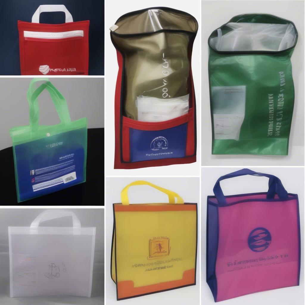 Non-woven PVC sewing bags with printed logos for promotional use