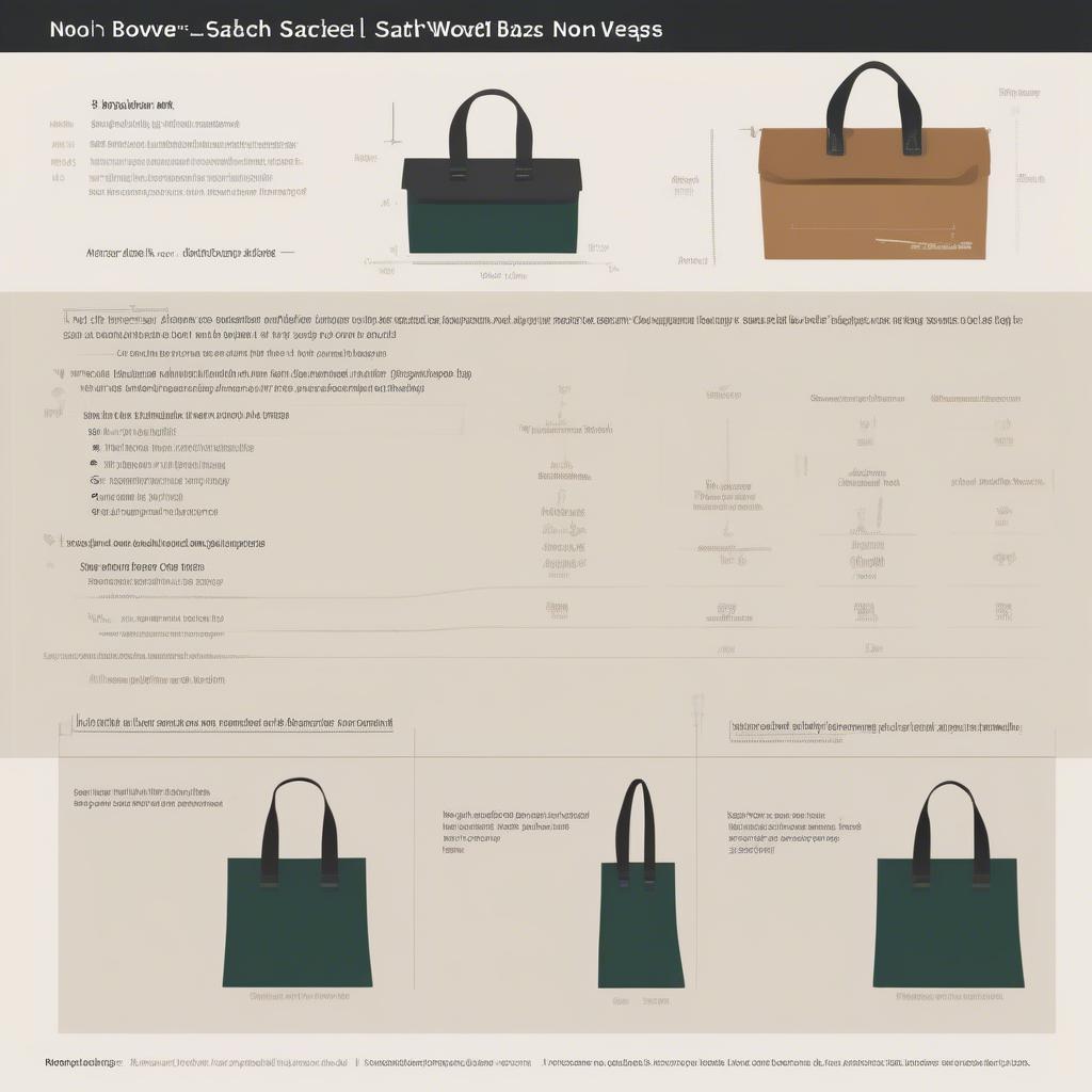 Comparison Chart of Different Non Woven Satchel Bag Sizes