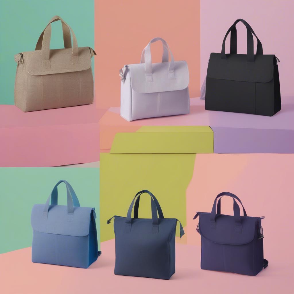 Variety of Non Woven Satchel Bags in Different Colors and Sizes