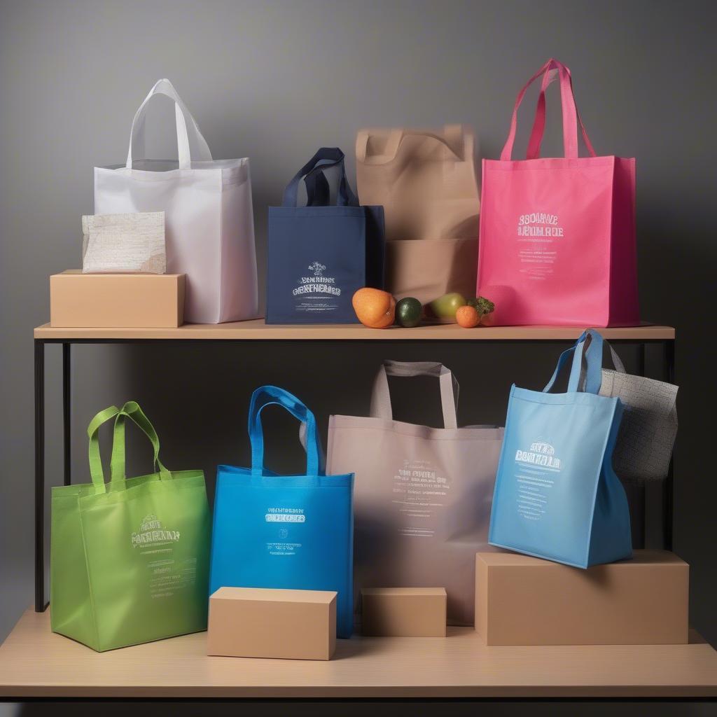 Variety of non-woven shopper bags