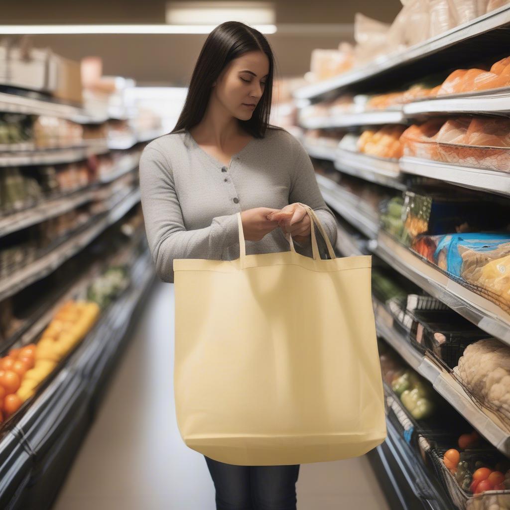 Durable Non-Woven Tote Bag in Daily Use