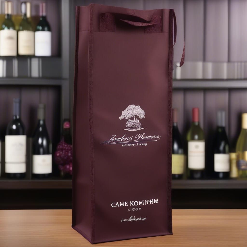 Custom Printed Non Woven Wine Bottle Bag