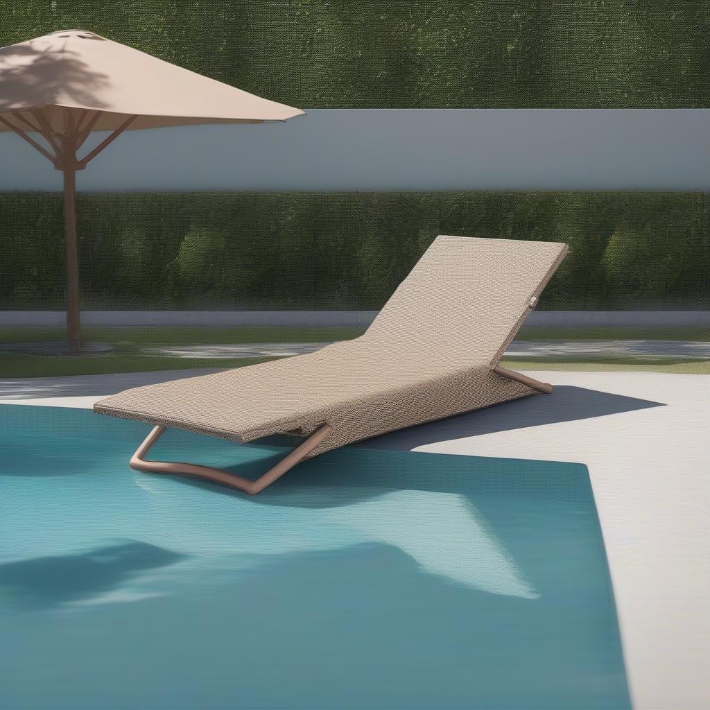 Nuaticu Basket Weave Collapsible Lounger Poolside