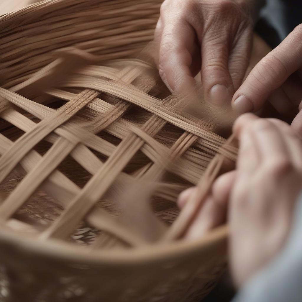 Oak Basket Weaving Process in Detail