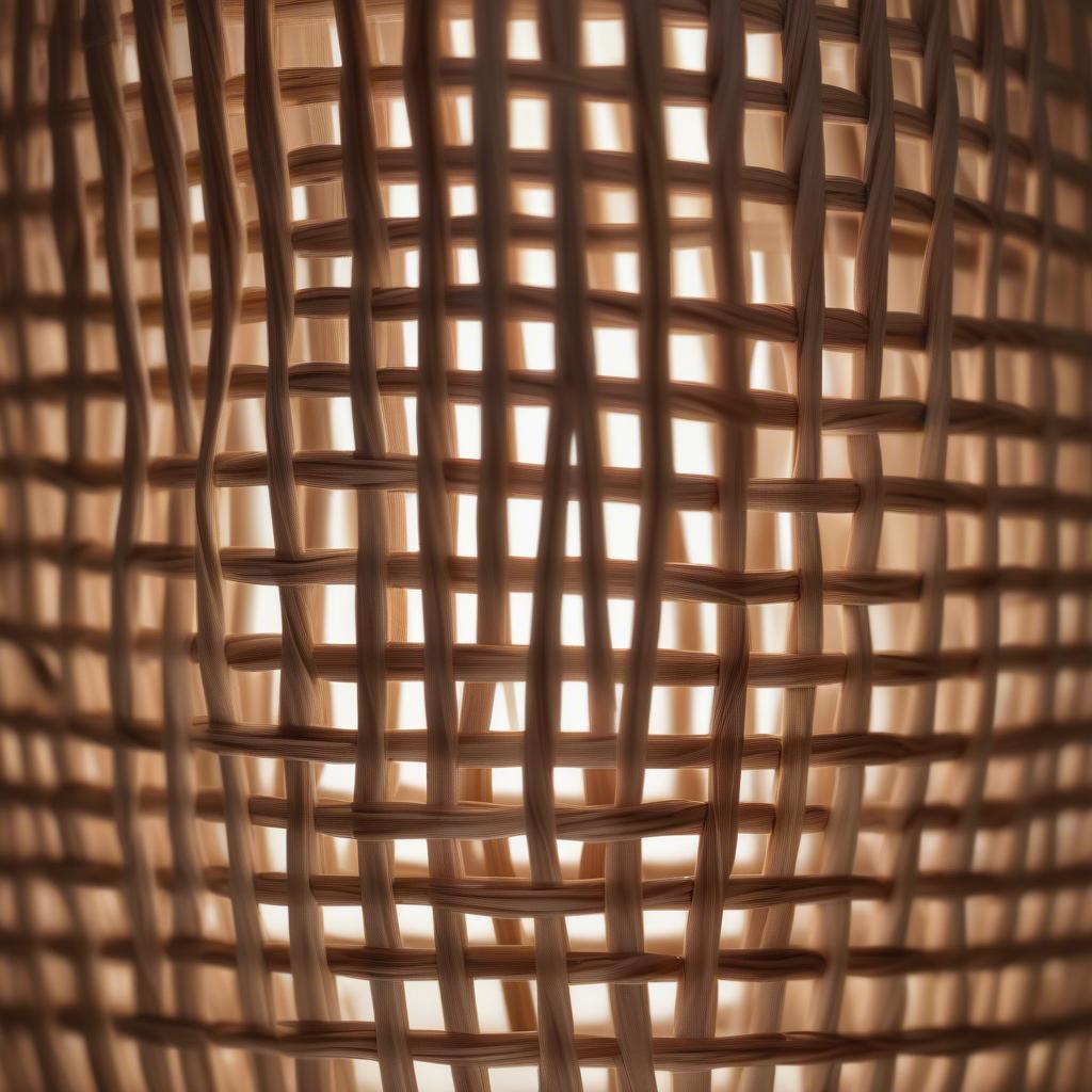 Close-up of an Odum Basket Weave Lamp