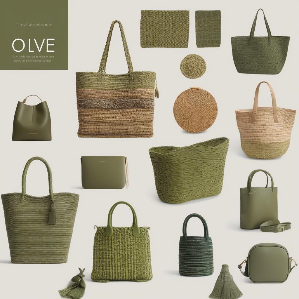 Different Styles of Olive Green Woven Bags